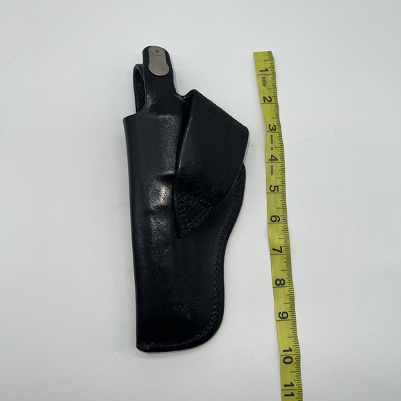 TRIPLE K Black Leather Holster 196-2 Carrylite Basketweave 4" Duty Revolver - Picture 4 of 5